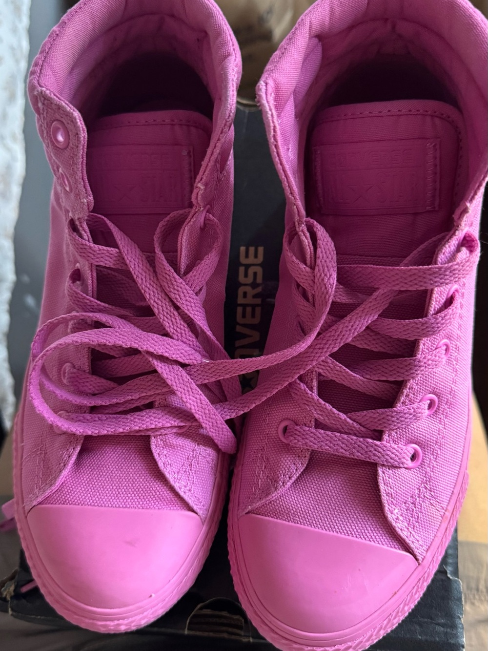 Converse Hot Pink High-Top Canvas Sneakers